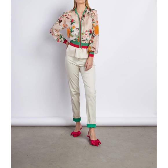 NEW TRICOT CHIC printed jacket in green /red - Picture 1 of 1